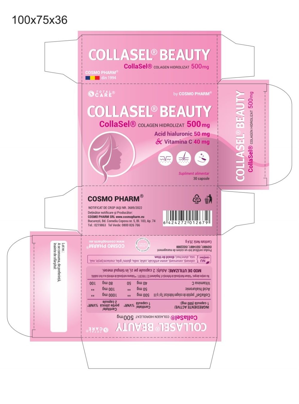 COLLASEL® BEAUTY - Hydrolyzed Collagen + Hyaluronic Acid, Vitamin C - Image 2